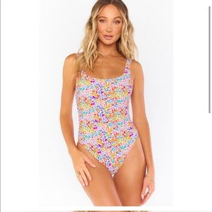 Show me your mumu Caicos rainbow fields one piece swimsuit size medium